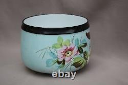 French Antique Hand Painted Bird & Flower Paris Porcelain Cache Pot Planter
