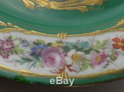 French Antique, Sevres Porcelain, 1872, Chateau de Dreux. 2 Plates, Hand Painted