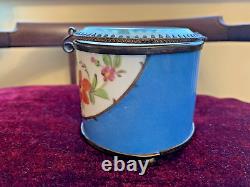 French Antique Victorian Beautiful Hand Painted Porcelain Jewelry Casket Box