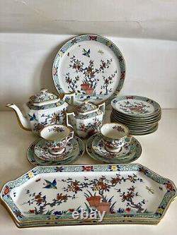 French Chantilly Porcelain Tea Set Japanese Kakiemon Style Hand Painted Pretty