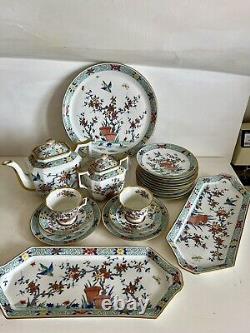 French Chantilly Porcelain Tea Set Japanese Kakiemon Style Hand Painted Pretty