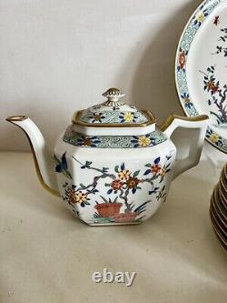 French Chantilly Porcelain Tea Set Japanese Kakiemon Style Hand Painted Pretty