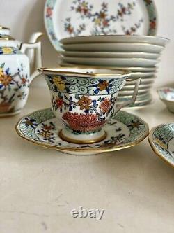 French Chantilly Porcelain Tea Set Japanese Kakiemon Style Hand Painted Pretty