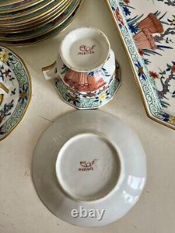 French Chantilly Porcelain Tea Set Japanese Kakiemon Style Hand Painted Pretty