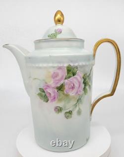 Furstenberg Porcelain Teapot Germany Floral Flower Design Gold Gilt Hand Painted