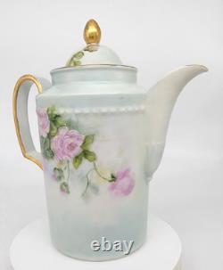 Furstenberg Porcelain Teapot Germany Floral Flower Design Gold Gilt Hand Painted