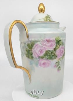 Furstenberg Porcelain Teapot Germany Floral Flower Design Gold Gilt Hand Painted