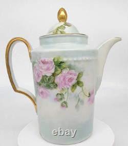 Furstenberg Porcelain Teapot Germany Floral Flower Design Gold Gilt Hand Painted