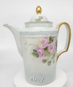 Furstenberg Porcelain Teapot Germany Floral Flower Design Gold Gilt Hand Painted