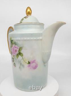 Furstenberg Porcelain Teapot Germany Floral Flower Design Gold Gilt Hand Painted