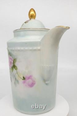 Furstenberg Porcelain Teapot Germany Floral Flower Design Gold Gilt Hand Painted
