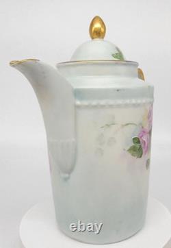 Furstenberg Porcelain Teapot Germany Floral Flower Design Gold Gilt Hand Painted