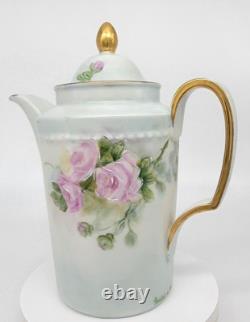 Furstenberg Porcelain Teapot Germany Floral Flower Design Gold Gilt Hand Painted