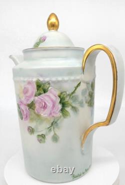Furstenberg Porcelain Teapot Germany Floral Flower Design Gold Gilt Hand Painted