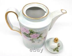 Furstenberg Porcelain Teapot Germany Floral Flower Design Gold Gilt Hand Painted