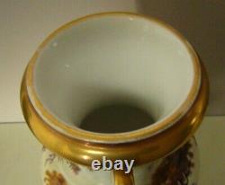 Georgian Porcelain Two-handled Vase Ridgeway Hand Painted, Circa 1820