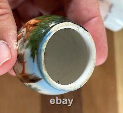 German porcelain pipe bowls, x4, hand painted, mixed designs and sizes