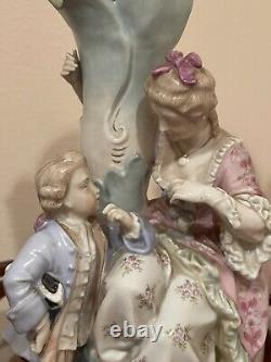 Germany Antique Meissen Hand painted Porcelain Candlestick