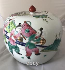 Ginger Jar Chinese Porcelain Lidded Colourful Pot Famille Vert FREE POSTAGE