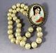 Goldette Limoges France Hand Painted Porcelain Rare Cameo 1 5/8 Bracelet Vtg