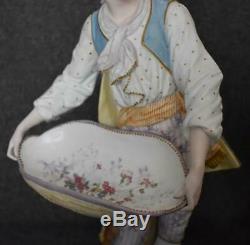 Gorgeous 1876-1881 Ch Levy & Co Handpainted French Bisque Porcelain Figural Pair