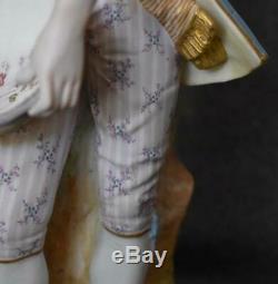 Gorgeous 1876-1881 Ch Levy & Co Handpainted French Bisque Porcelain Figural Pair