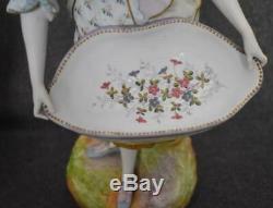 Gorgeous 1876-1881 Ch Levy & Co Handpainted French Bisque Porcelain Figural Pair