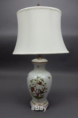 Gorgeous Hand Painted Herend Porcelain lamps Rothschild Birds 30.5