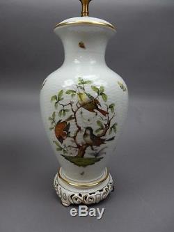 Gorgeous Hand Painted Herend Porcelain lamps Rothschild Birds 30.5