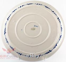 Gzhel Porcelain crepe pancake dish holder plate Hand-painted Auther Wrk