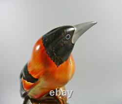 HEREND, ART DECO WOODPECKER BIRD, HANDPAINTED PORCELAIN FIGURINE 1940's! (J007)