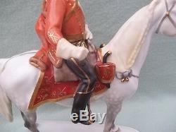 HEREND, HUSSAR (Huszar) on HORSE 13, HAND PAINTED PORCELAIN FIGURINE, Hungary