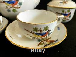 HEREND PORCELAIN HANDPAINTED ANTIQUE TEA SET FOR 2 PERSONS FROM 1930' (9pcs.)