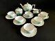 Herend Porcelain Handpainted Chinese Bouquet Green Tea Set For 6 Person (17pcs.)