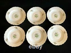 HEREND PORCELAIN HANDPAINTED DESSERT PLATE WITH ROSEHIP PATTERN (6pcs.) 1518