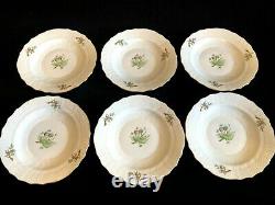 HEREND PORCELAIN HANDPAINTED DESSERT PLATE WITH ROSEHIP PATTERN (6pcs.) 1518