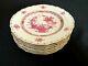 Herend Porcelain Handpainted Indian Basket Raspberry Dessert Plates 1518/p 6pcs