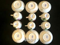 HEREND PORCELAIN HANDPAINTED KITTY MOCHA CUP AND SAUCER 1728/KY (6pcs.)