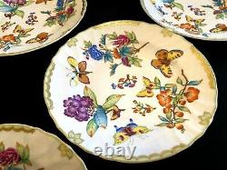 HEREND PORCELAIN HANDPAINTED OLD QUEEN VICTORIA DINNER PLATES (6pcs.) 1526