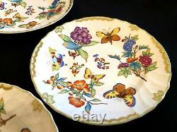 HEREND PORCELAIN HANDPAINTED OLD QUEEN VICTORIA DINNER PLATES (6pcs.) 1526