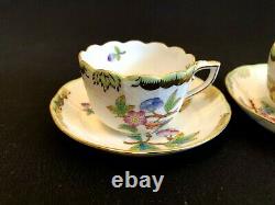 HEREND PORCELAIN HANDPAINTED QUEEN VICTORIA MOCHA CUP AND SAUCER (2. Pcs)711/VBO