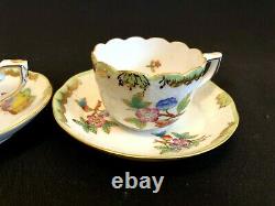 HEREND PORCELAIN HANDPAINTED QUEEN VICTORIA MOCHA CUP AND SAUCER (2. Pcs)711/VBO