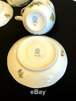 HEREND PORCELAIN HANDPAINTED QUEEN VICTORIA MOCHA CUP AND SAUCER (6. Pcs)711/VBO