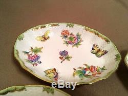 HEREND PORCELAIN HANDPAINTED QUEEN VICTORIA OVAL DISH 1212/VBO (8pcs.)