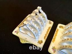HEREND PORCELAIN HANDPAINTED QUEEN VICTORIA RARE TOAST HOLDER 449/VBO (2pcs.)