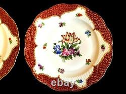HEREND PORCELAIN HANDPAINTED RARE LARGE DINNER PLATES FROM 1942 (6 pcs.)