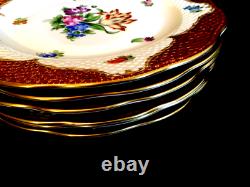 HEREND PORCELAIN HANDPAINTED RARE LARGE DINNER PLATES FROM 1942 (6 pcs.)