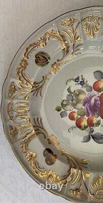 HEREND Porcelain Hungary Hand painted White Floral Display Plate (9 1/2 ins D)