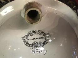 Hand Painted Antique Porcelain Sink 1855-1860 J. Ridgway Bates & Co