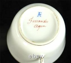Hand Painted Ecclesiastical Limoges Porcelain Cups & Saucers Catholic Arch Abbot